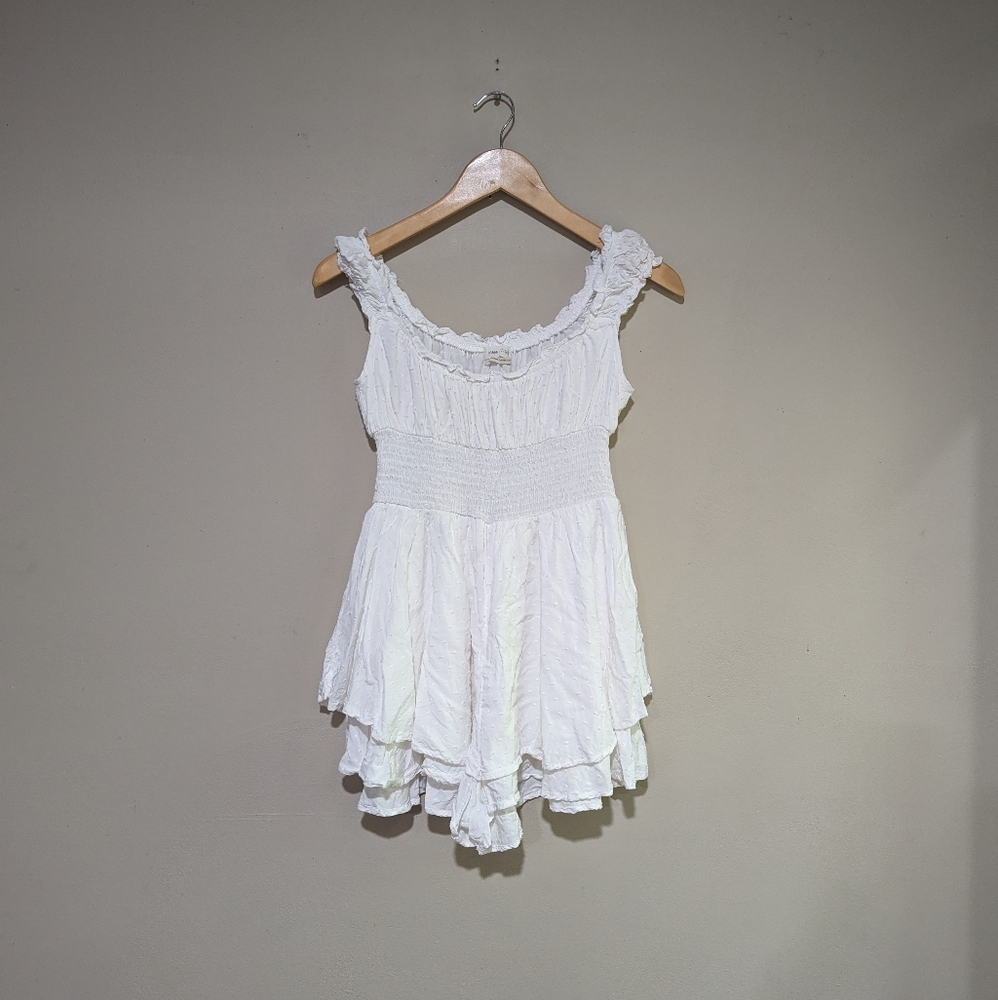 UO white swiss dot romper